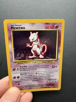 1999 Pokemon Base Set Mewtwo Holo 10/102 WOTC Vintage Holographic Card – LP/MP - Image 3