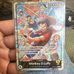 Bandai Monkey.D.Luffy Leader Holo Card OP15-098 Sky Island Straw Hat 5000 Power - Image 1