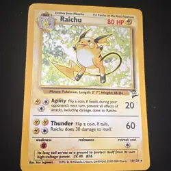 Pokemon Raichu Base Set 2 Holo Rare Stage 1 80 HP English Card 16/130 - Image 1