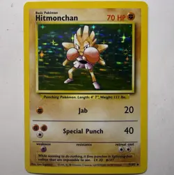 Hitmonchan 7/102 Base Set Unlimited Holo Rare WOTC Pokemon Card TCG NM - Image 1