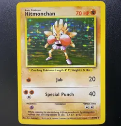 Hitmonchan 7/102 Base Set Unlimited Holo Rare WOTC Pokemon Card TCG NM - Image 2