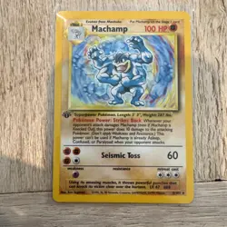Machamp 8/102 - Pokemon Base Set 1st Edition Holo Card NM - Image 1