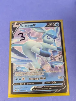 Glaceon V - 038/159 - Rare Holo V Crown Zenith - Pokemon Card - NM - Image 3