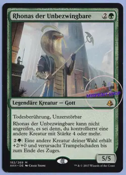 Rhonas the Indomitable German Mtg MISPRINT. Translation error: Can block - Image 1