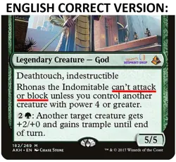 Rhonas the Indomitable German Mtg MISPRINT. Translation error: Can block - Image 5