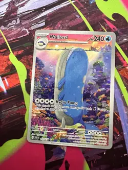 Pokemon TCG Wailord Journey Together Illustration Card 162/159 - Image 3