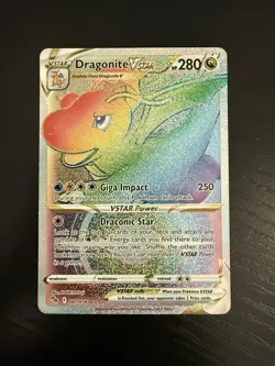 Pokemon Dragonite VSTAR Pokemon GO Secret Rare Full Art Holo 280HP 081/078 MINT - Image 1