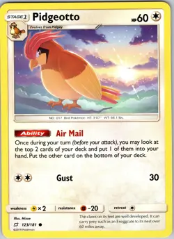 Pidgeotto 123/181 Common Team Up Pokemon NM - Image 1