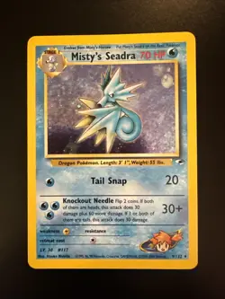 Misty’s Seadra 9/132 Gym Heroes Prerelease Promo Holo Pokemon - Image 1