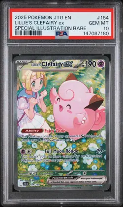 2025 POKEMON JTG EN-JOURNEY TOGETHER #184 LILLIE'S CLEFAIRY EX PSA 10 - Image 1