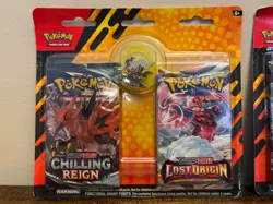 Pokemon TCG: Sword & Shield Pin 2 Pack Blister Chilling Reign/Lost Origin SEALED - Image 2