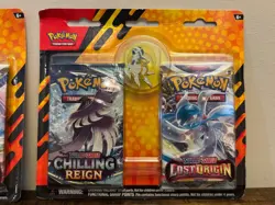 Pokemon TCG: Sword & Shield Pin 2 Pack Blister Chilling Reign/Lost Origin SEALED - Image 3