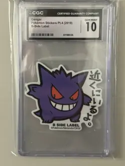 Gengar 😈 Pokemon Sticker Pt.4 (2019) B-Side Label 👿 CGC 10 Gem Mint - Image 1