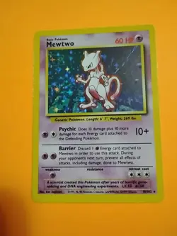 Mewtwo 10/102 Pokemon TCG 1999 Base Set Holo Unlimited Rare NM - Image 1