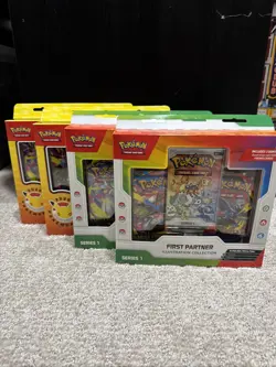Pokemon TCG 2x First Partner Illustration & 2x 2026 Pokemon Day Collection Lot - Image 1