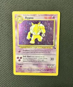 Pokemon TCG Hypno 8/62 Holo Rare WOTC Fossil Unlimited HP - Image 1