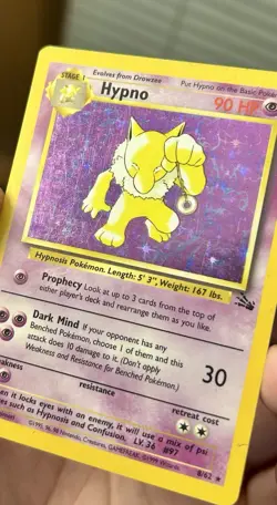 Pokemon TCG Hypno 8/62 Holo Rare WOTC Fossil Unlimited HP - Image 4