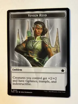 x1 Vivien Reid Emblem / Elf Warrior (25/19) FDN DOUBLE SIDED TOKEN 1x - Image 1