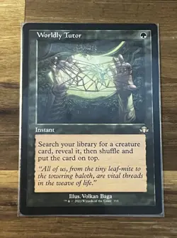 MTG Worldly Tutor Dominaria Remastered Rare Instant Retro Frame 353 NM - Image 1