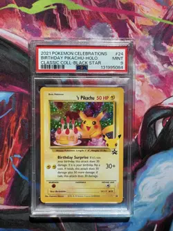 2021 POKEMON CELEBRATIONS #24 BIRTHDAY PIKACHU HOLO BSP CLASSIC COLLECTION PSA 9 - Image 1