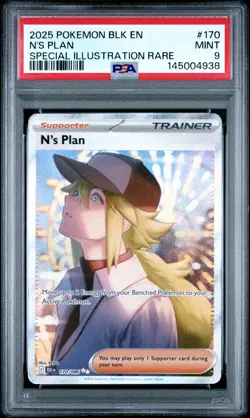 PSA 9 N'S Plan 170 Special Illustration Rare Pokemon Blk En-Black Bolt - Image 1