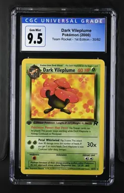 CGC 9.5 GEM MINT Dark Vileplume 1st Edition Team Rocket 30/82 Pokemon Non-Holo - Image 1