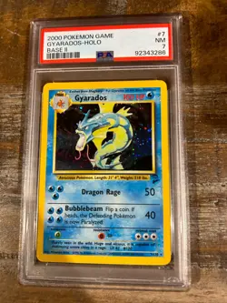 POKEMON 2000 Pokemon Game Base II GYARADOS Holo #7 PSA 7 RARE 2 - Image 1