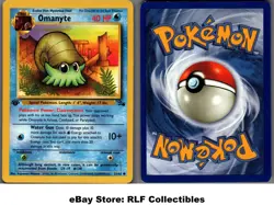 1999 Pokemon, Fossil, #52/62 Omanyte, 1st Edition, Common - Image 1