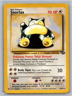 POKEMON 1999 SNORLAX 27/64 JUNGLE RARE NON FOIL - Image 1