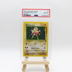 Pokemon Base Set 2 Hitmonchan 8/130 PSA 8 - Image 1