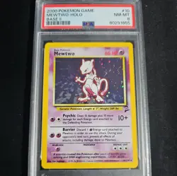 Pokemon Mewtwo Base II Holo 10/130 PSA 8 - Image 1
