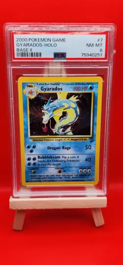 Gyarados 7/130 [US SELLER] Pokemon TCG Base Set 2 Holo Rare PSA 8 - Image 1
