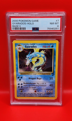 Gyarados 7/130 [US SELLER] Pokemon TCG Base Set 2 Holo Rare PSA 8 - Image 3
