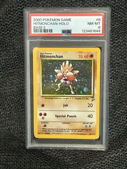 Pokemon Base Set 2 Hitmonchan 8/130 PSA 8 - NM - Image 1