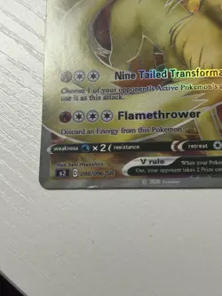 Pokemon Ninetales V 177/192 Swsh02: Rebel Clash Ultra Rare Full Art Holo 200 HP - Image 4