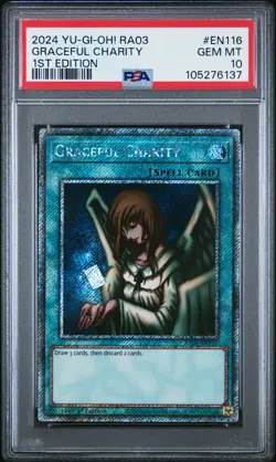 2024 YU-GI-OH! RA03-QUARTER CENTURY BONANZA 1ST ED GRACEFUL CHARITY PSA 10 - Image 1