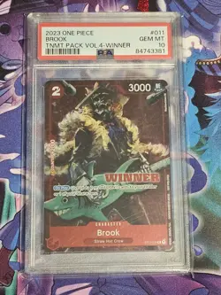 BROOK WINNER - TOURNAMENT PACK VOL.4 - ONE PIECE PROMO 2023 ST01-011 PSA 10 - Image 1