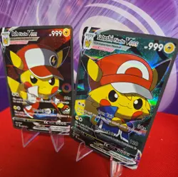 Pikachu Ash + Satoshi Cute Pokemon Trainer Cosplay Doujin ACG HOLO Card NM - Image 2