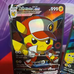 Pikachu Ash + Satoshi Cute Pokemon Trainer Cosplay Doujin ACG HOLO Card NM - Image 3