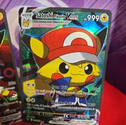 Pikachu Ash + Satoshi Cute Pokemon Trainer Cosplay Doujin ACG HOLO Card NM - Image 4