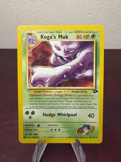 Koga’s Muk 26/132 Gym Challenge Unlimited 2000 Pokemon Card Rare MP - Image 1