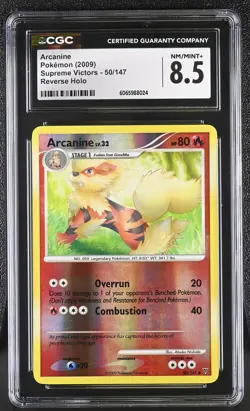 CGC 8.5 Arcanine 50/147 Reverse Holo Supreme Victors Pokemon Card - Image 1