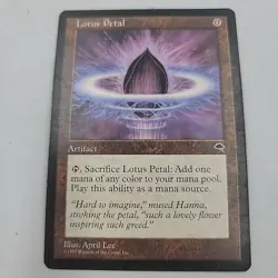 Vintage 1997 MTG Tempest Lotus Petal Card Near Mint - Image 1