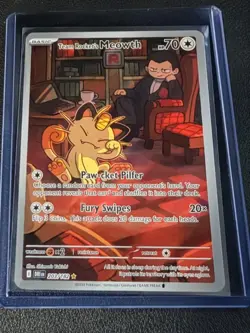 Team Rockets Meowth 203/182 SV10 Destined Rivals Illustrated Card Mint Condition - Image 1