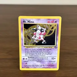 Pokemon TCG Mr. Mime Jungle Holo Card 6/64 Unlimited Rare MP - Image 1