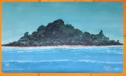 Tropical Island Play Mat MTG Playmat SIGNED Jesper Myrfors Wizards Of The Coast - Image 1
