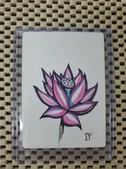 BLACK LOTUS MTG Sketch (Purp/Pink/Wht) Dan Frazier Art Artist Proof SIGNED SWAMP - Image 1