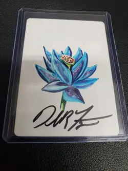 MTG BLACK LOTUS Sketch Dan Frazier Altered Art Magic Artist Proof SIGNED. - Image 1