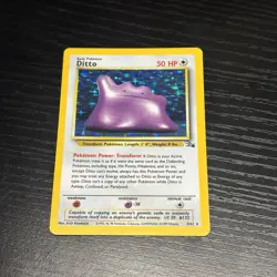 Pokemon TCG Ditto Fossil 3/62 Holo Rare Unlimited 1999 Wizards 50 HP - Image 1