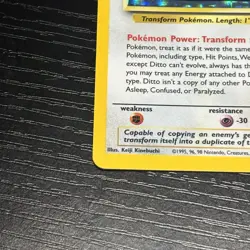 Pokemon TCG Ditto Fossil 3/62 Holo Rare Unlimited 1999 Wizards 50 HP - Image 2